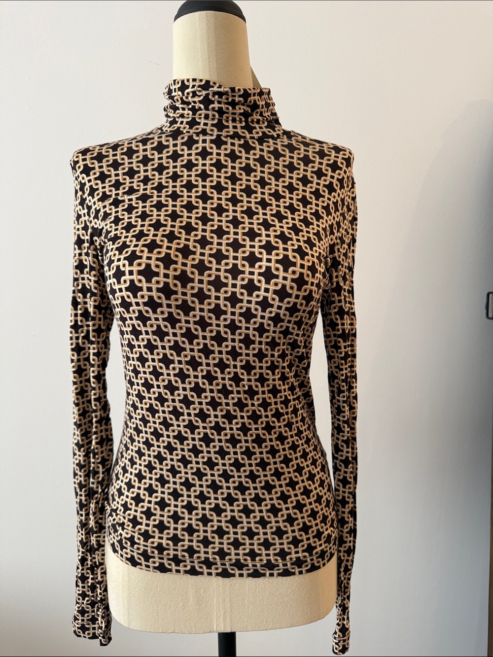 H&M X Richard Allen Long Sleeve Turtleneck - Black/Cream/Gold